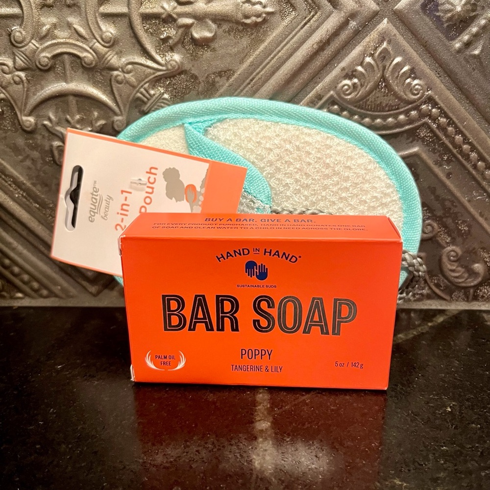 Hand in Hand bar soap with soap pouch- Poppy,Tangerine and Lily